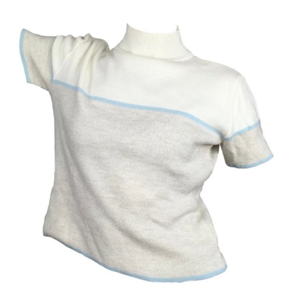 vintage mockneck short sleeve sweater - Picture 3 of 4